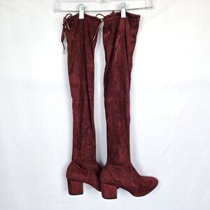 Qupid Burgundy / Maroon, Thigh High / Over the Knee Women's Boots, Size 6.5